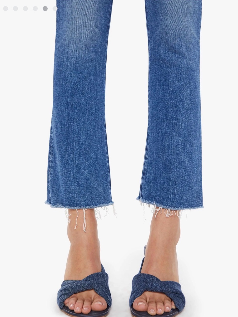 MOTHER The Hustler Ankle FrayMedium Blue Straight-Leg Jeans Size 27 - Picture 4 of 16